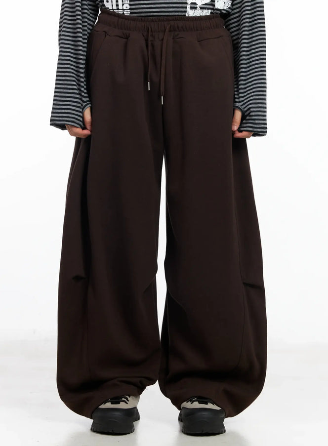 mens-side-pintuck-sweatpants-im516 / Dark brown