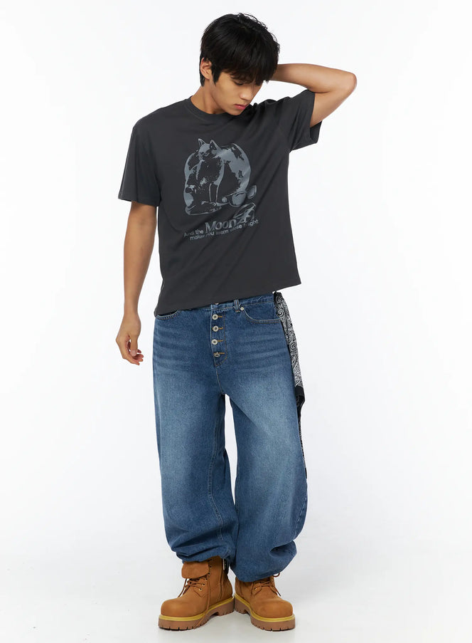 mens-moongraphic-t-shirt-iy529 / Dark gray