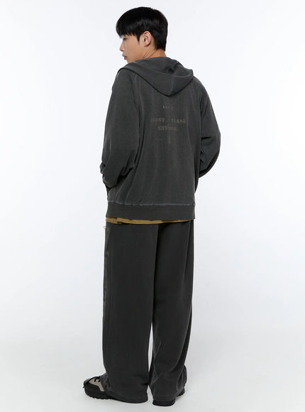 mens-waffle-zip-up-hoodie-ia520 / Dark gray