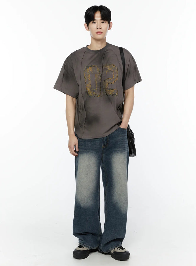 grunge-style-graphic-t-shirt-ia530 / Dark gray