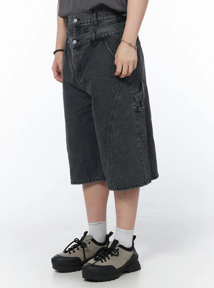 mens-double-waist-jorts-iy525 / Dark gray