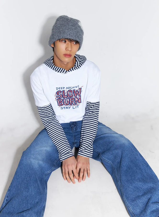 flower-knit-beanie-gray-if506 / Gray