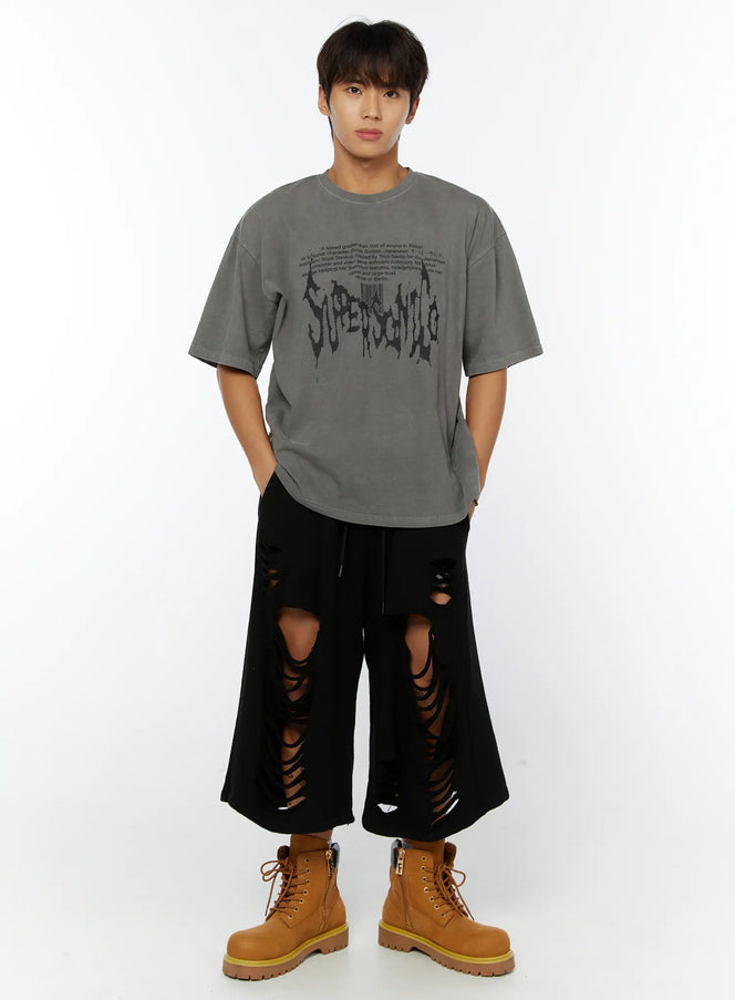 mens-pigment-dyed-graphic-tee-iy514 / Gray