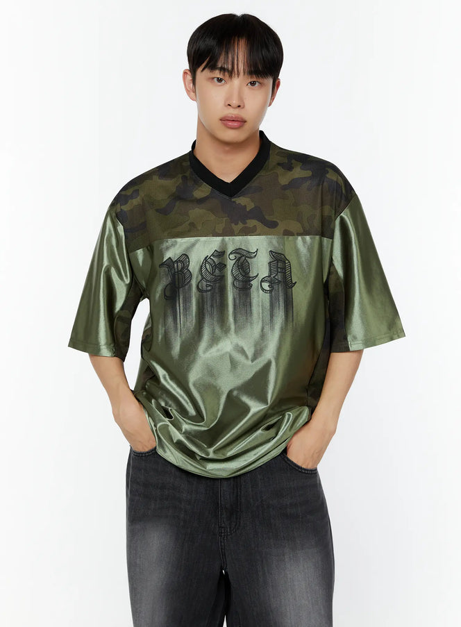 mens-camo-graphic-tee-iu516 / Green