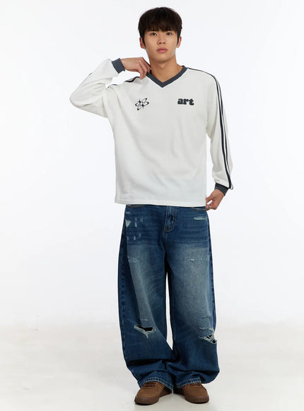 mens-waffle-knit-track-long-sleeve-tee-im530 / White