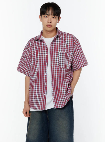mens-plaid-short-sleeve-shirt-iu516