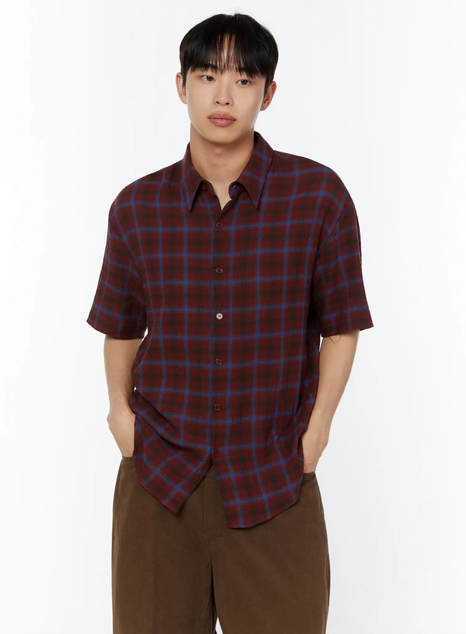 mens-rolled-sleeve-plaid-shirt-iu515
