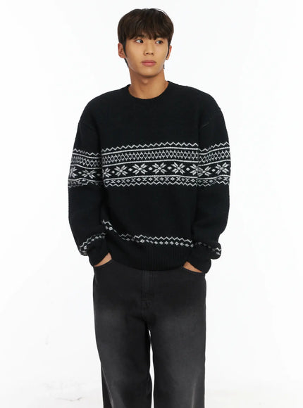 mens-snowflake-knit-sweater-ij514