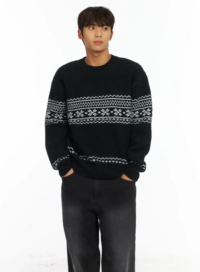 mens-snowflake-knit-sweater-ij514