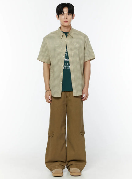mens-plaid-short-sleeve-shirt-iu504