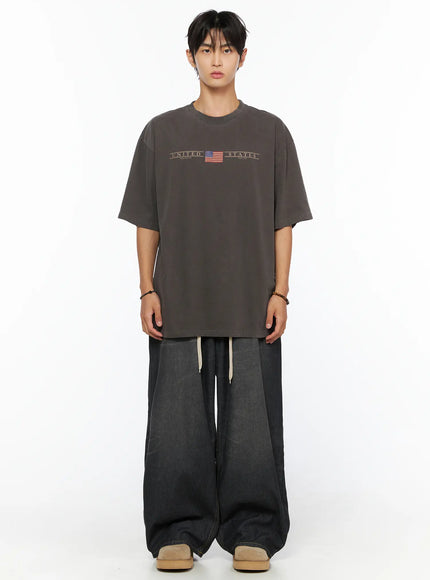Men's Oversized Flag Graphic T-Shirt IL520