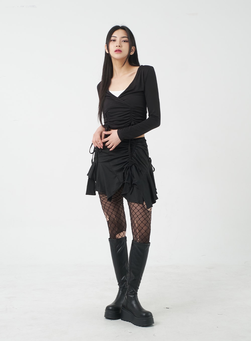 Unbalanced Mini Skirt BY309