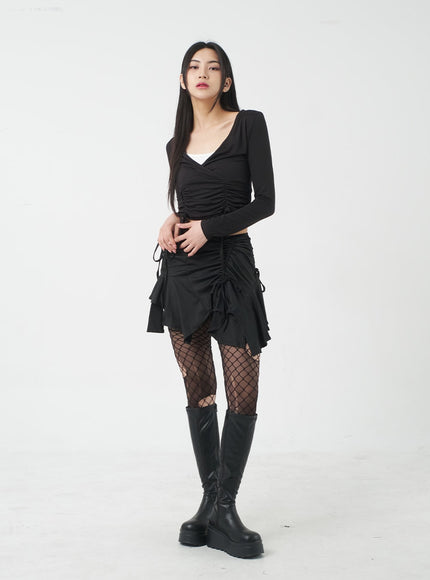 Unbalanced Mini Skirt BY309