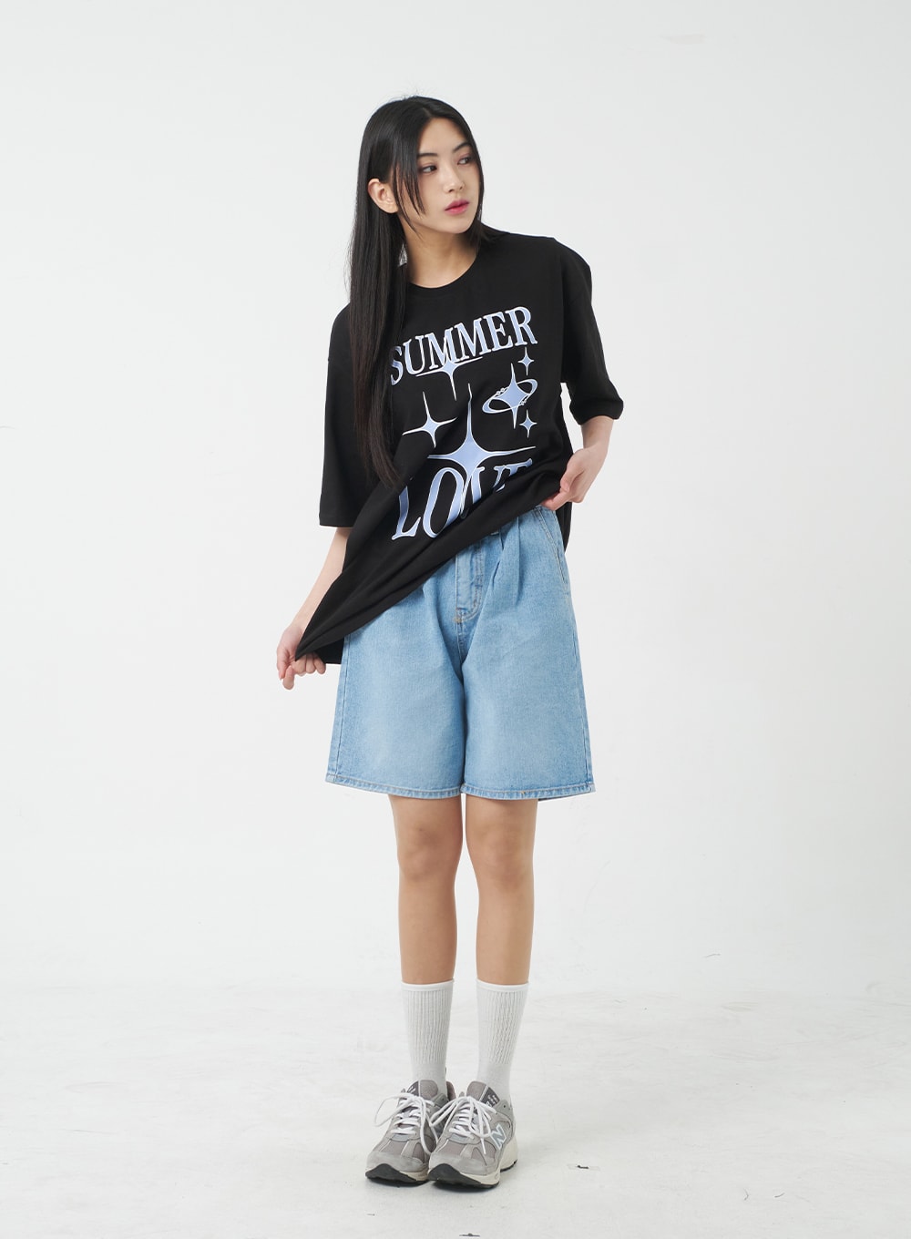 Denim Bermuda Shorts BY311 Korean Women's Fashion LEWKIN