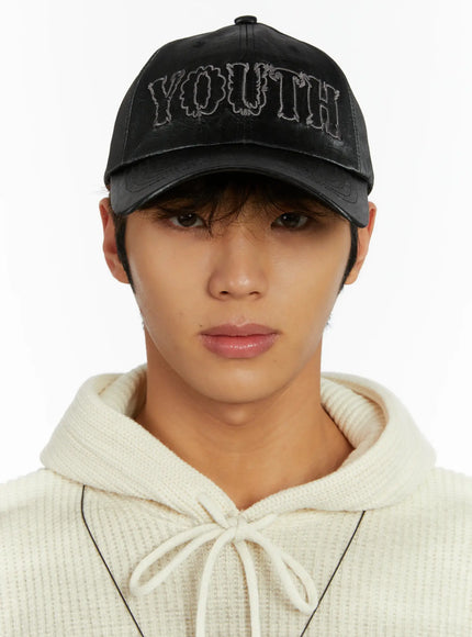 crackle-faux-leather-youth-cap-id524