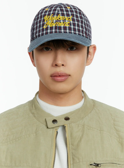 weekend-moment-embroidered-denim-plaid-baseball-cap-if511