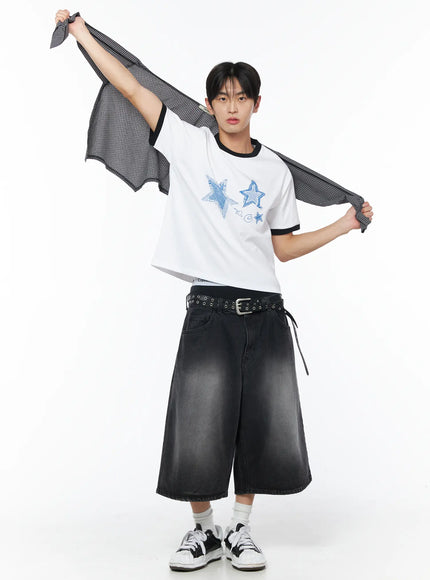 mens-layering-plaid-shirt-iu510 / Black