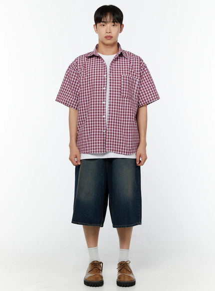 mens-plaid-short-sleeve-shirt-iu516