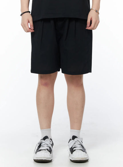 mens-casual-pintuck-shorts-black-iy522