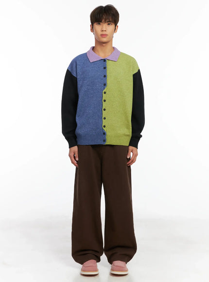 mens-colorblock-collared-cardigan-id511