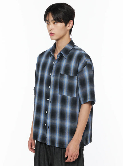 mens-plaid-short-sleeve-button-up-shirt-iu510
