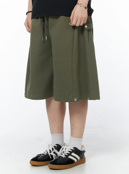 mens-casual-snap-button-bermuda-shorts-dark-green-iy522