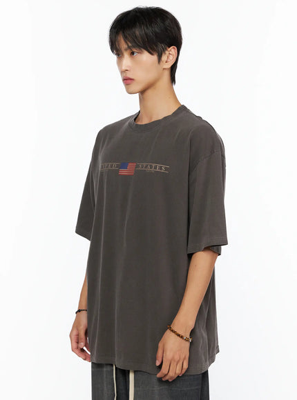 Men's Oversized Flag Graphic T-Shirt IL520