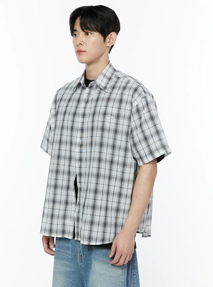 mens-plaid-short-sleeve-shirt-ia527