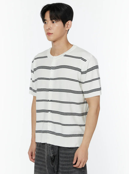 mens-striped-short-sleeve-cardigan-iu504