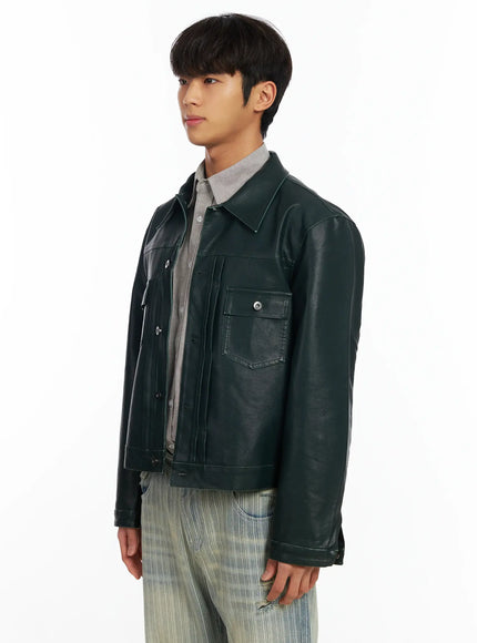 men-s-green-leather-trucker-jacket-if504