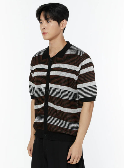 mens-striped-short-sleeve-cardigan-iu508