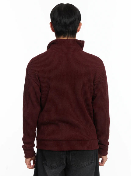 cross-print-high-neck-zip-up-cardigan-id515