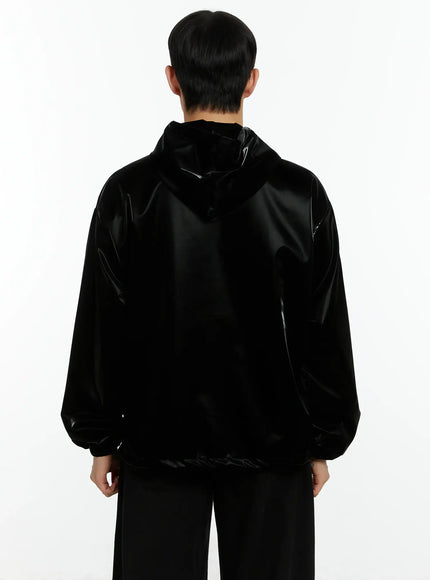 mens-high-end-glossy-double-zipper-zip-up-hoodie-if511