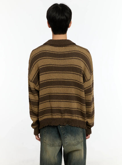 mens-striped-distressed-collared-cardigan-in503