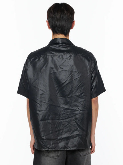 mens-glossy-open-collar-short-sleeve-button-up-shirt-iu510