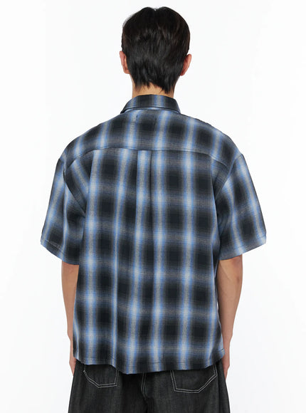 mens-plaid-short-sleeve-button-up-shirt-iu510