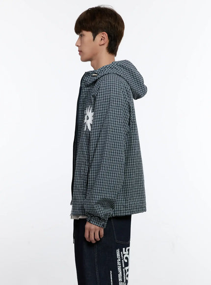 mens-checkered-windbreaker-jacket-is529
