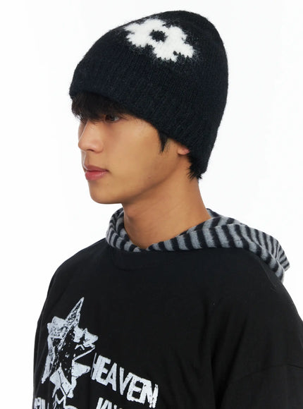 flower-knit-beanie-black-if506