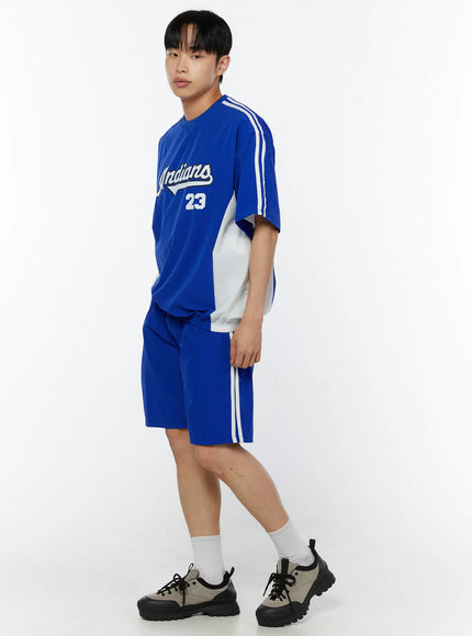 mens-athletic-striped-shorts-iu518 / Blue
