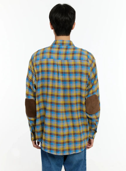 mens-checkered-elbow-patch-shirt-in503