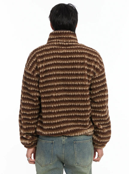 mens-warm-fleece-striped-quarter-zip-up-ij512
