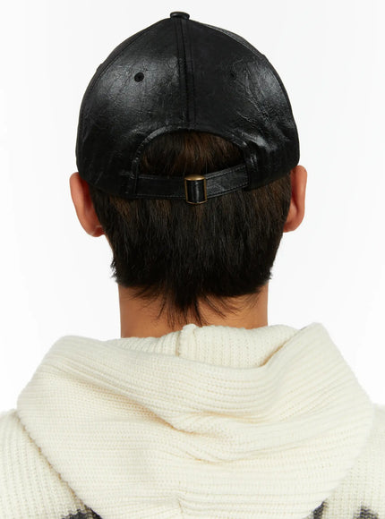 crackle-faux-leather-youth-cap-id524