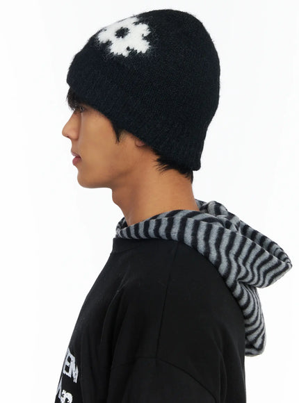 flower-knit-beanie-black-if506