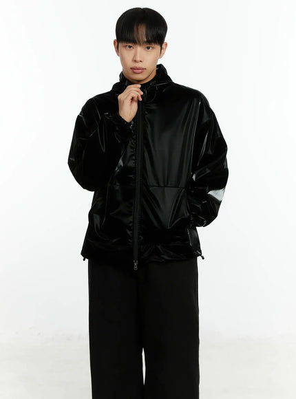 mens-high-end-glossy-double-zipper-zip-up-hoodie-if511
