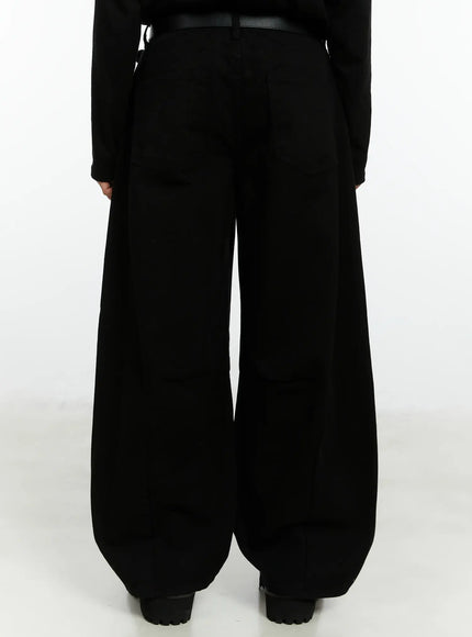 mens-black-curved-fit-wide-cotton-pants-if511
