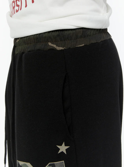 mens-camouflage-graphic-sweatpants-black-iu508