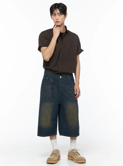 mens-chocolate-plaid-button-up-shirt-iu510