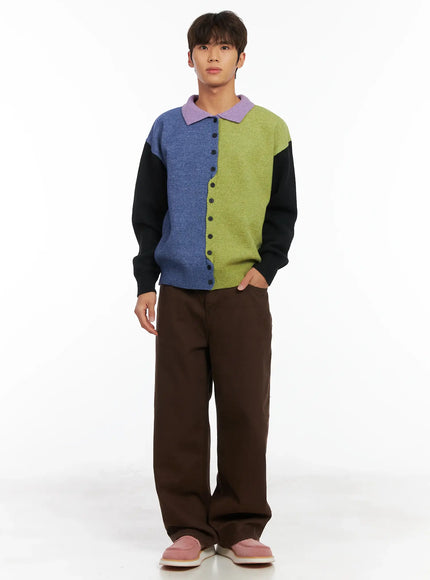mens-colorblock-collared-cardigan-id511