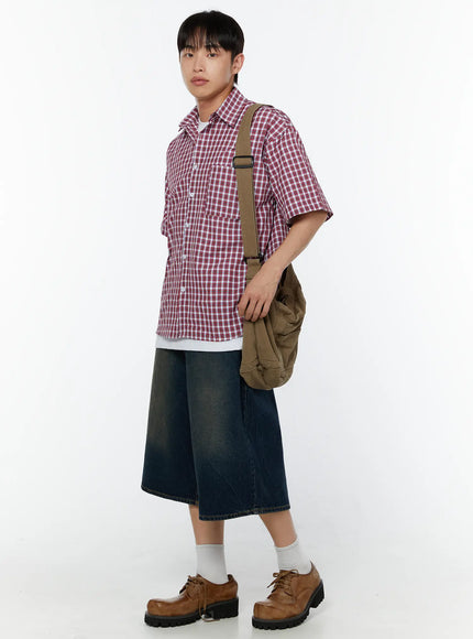mens-plaid-short-sleeve-shirt-iu516