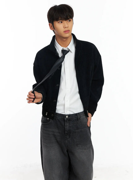 mens-velvet-collar-jacket-if506 / Black